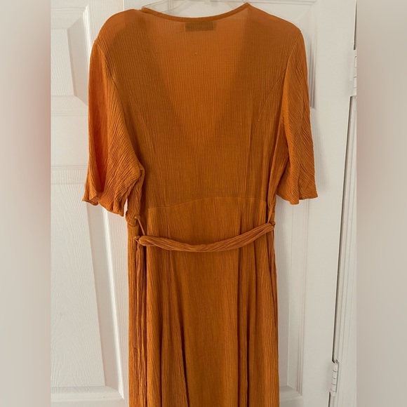 Orange Just Fab Flowy Dress - Picture 2 of 4